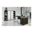 thumbnail image 4 of Bestar Aquarius 3 Piece Wooden Single Pedestal Office Set in Deep Gray and White, 4 of 4