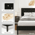 thumbnail image 3 of ANYKOON Twin Size Modern Upholstered Platform Bed Frame with Wooden Slats Support, No Box Spring Required, Easy Assembly, Black, 3 of 8