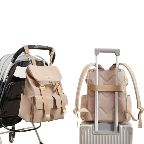 Sunveno Deluxe Large Capacity Backpack Diaper Bag in Brown