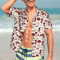 thumbnail image 7 of Sikiie Mushroom Print Men's Hawaiian Shirt, Summer Beach Button Pocket Short Sleeve T-Shirt,Medium, 7 of 7