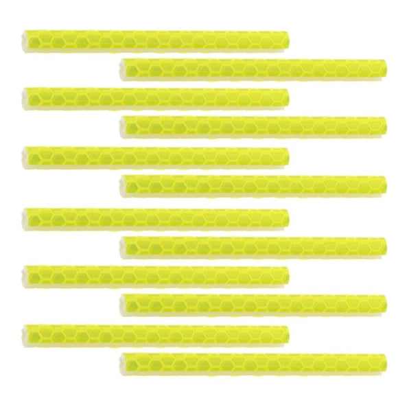12 pcs Varilla de Radios Bicicleta Reflectante Llanta Rueda Bici Clip Reflector En Forma de Tubo Amarillo