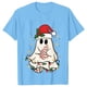 thumbnail image 1 of Camisetas de libro de fantasma de Navidad para mujer, ropa de libro de lectura de fantasma, camisetas de Navidad de manga corta, camisetas casuales de moda, Tops, 1 of 5