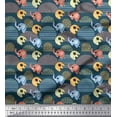 thumbnail image 1 of Soimoi Moss Georgette Fabric Cute Elephant Kids Decor Fabric Printed Yard 42 Inch Wide, 1 of 3