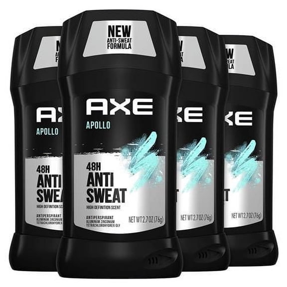 Axe Apollo Antiperspirant Deodorant Stick For Men Sage & Cedarwood 48 Hr Anti Sweat Mens Deodorant, 2.7 Ounce (Pack Of 4) Packaging May Vary