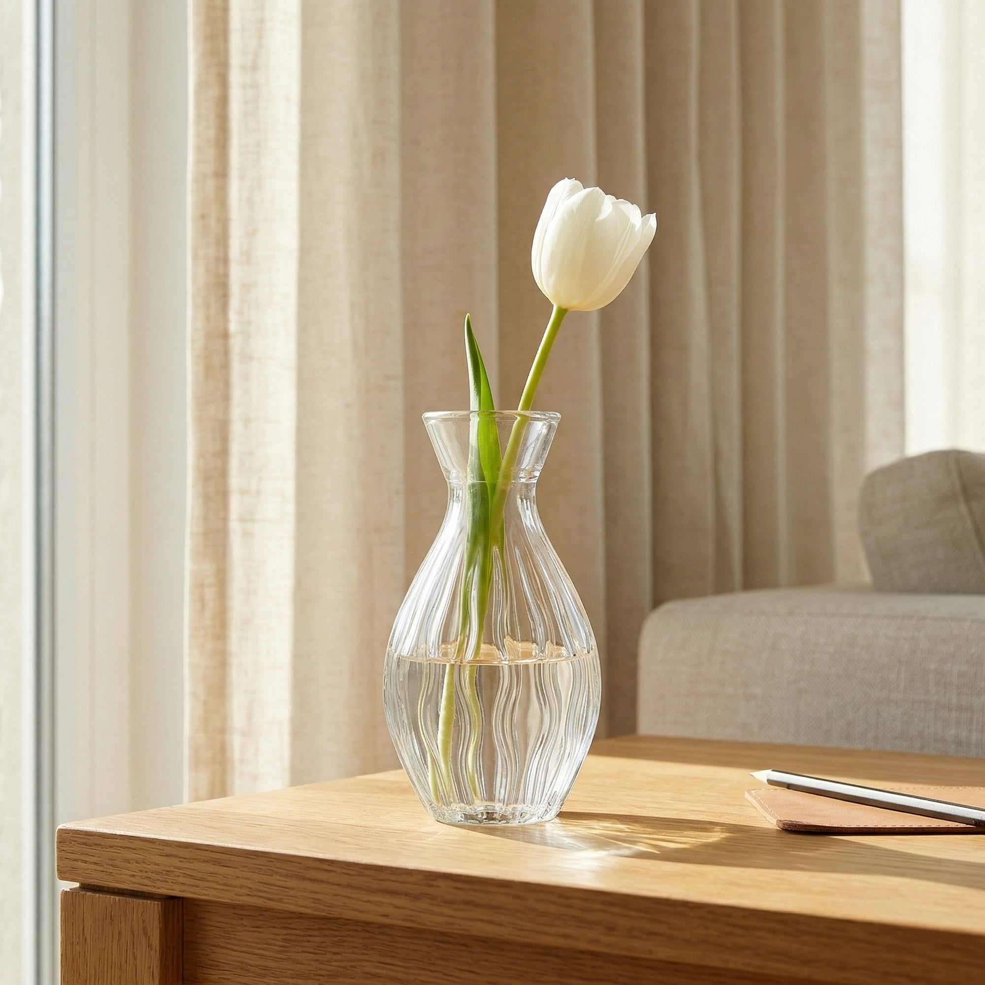 Unique Bargains Glass Bud Vases Set for Small Flower Vases Clear 2.3"L x 2.3"W x 4.3"H