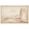 thumbnail image 2 of Jan van de Velde II 24x17 Gold Ornate Framed and Double Matted Museum Art Print Titled - The Dunes and the Lighthouse Near&nbsp;Zandvoort (1615-25), 2 of 4