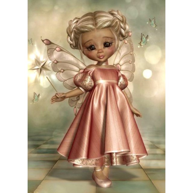 Taladro de pintura de diamante (DE9830) Kit Chica fea 5D DIY Rhinestone redondo completo (A2224) 45x60cm FLhrweasw Nuevo