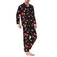 thumbnail image 2 of Salouo Disco Mirror Ball Print Button-Front Long Sleeve Pajama Set for Men, Soft 2Pjs Men's Long Sleeve Sleepwear-Small, 2 of 7