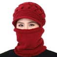 thumbnail image 2 of Viworld Women Winter Knitted Windproof Warm Beanie Cap Neck Gaiter Hat Scarf Gift Set-Red, 2 of 8