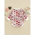 thumbnail image 4 of Bagilaanoe Newborn Baby Girl Boy Oversized Romper Sweatshirt Long Sleeve Bodysuit Heart Print Pullover 6M 12M 18M 24M Infant Fall Tee Tops, 4 of 7