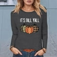 thumbnail image 1 of MHFRRA Camiseta de Manga Larga con Cuello Redondo y Estampado de Calabaza de Halloween Gris Oscuro, 1 of 3