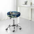 thumbnail image 7 of Round Bar Stool Seat Covers, Vintage Starry Sky Shark Elastic Round Chair Cover Stool Seat Slipcover Bar Stool Cushions Round Pad for 12-14 inch, 7 of 7