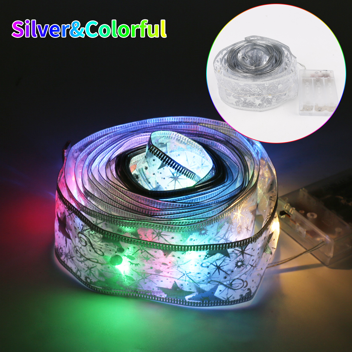 Homore LED Ribbon Christmas Lights, DIY Christmas LED Ribbon Lights Christmas Tree Ornaments, 5M