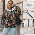thumbnail image 6 of Uorisanigo Sugar Skull Hoodie for Women Lightweight Long Sleeve Womens Oversized Hoodies Warm Pocket Fall Outfits Winter Clothes Soft Womens Full Zip Up Hoodies Size 2XL, 6 of 7