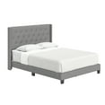 thumbnail image 3 of Boyd Sleep Mia Gray Linen Queen Size Fully Upholstered Platform Bed Frame with Tufted Headboard, 3 of 13