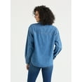 thumbnail image 4 of Sofia by Sofia Vergara Women's Relaxed Boyfriend Shirt with Long Sleeves, Sizes XS-XXXL, 4 of 6
