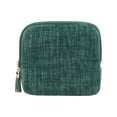 thumbnail image 2 of 1PC Velvet Travel Jewelry Organizer Bag with Zippered Pockets,Portable Storage Case for Rings Earrings,Compact Jewelry Roll for Women,Travel Pouch,Jewelry Organizer for Travel,Dark green, 2 of 10