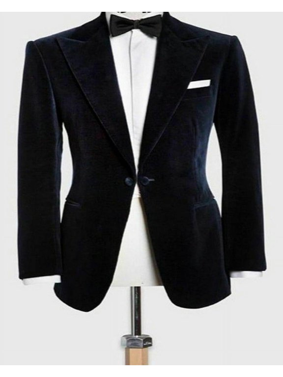 Mens Black Velvet Smoking Jacket with Frogging Style - Special Occasion