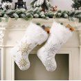 thumbnail image 2 of 2Pcs Christmas Stockings, Candy Stocking with Snowflake Pattern, Christmas Tree Fireplace Bedside Decoration Socks, Used for Christmas Family Holiday Party Decoration, 2 of 6
