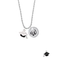 thumbnail image 2 of Delight Jewelry Silvertone 3-D Graduation Hat with 2021 Silvertone Script Initial Disc - W - Charm Necklace, 20"+3", 2 of 4