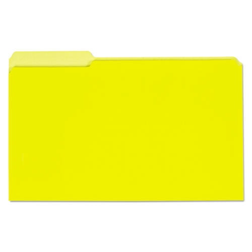 Universal UNV15304 1/3-Cut Tabs, Interior File Folders - Legal Size, Yellow (100/Box)