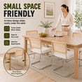 thumbnail image 6 of SESSLIFE Dining Chairs Set of 2, Rattan Cane Back Dining Room Chairs with Velvet Upholstered Seat, Cantilever Kitchen Chairs with Chrome Frame, 300 lbs, Beige, 6 of 10