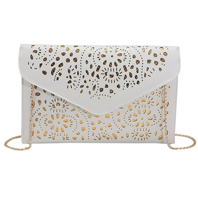 Bolso tipo sobre hueco, bolso bandolera, bolso de mano blanco