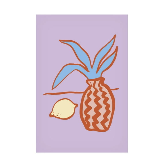 Canvas Wall Art - Pictufy Studio 'Lilac Lemon' Wall Art for Living Room, Bedroom, or Office Décor by Trademark Fine Art - 12 x 19 Inches