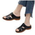 thumbnail image 3 of 2025 Slope Heel Thick Sole Womens Walking Sandals Hollow Slippers for Women's Sandals for Women with Arch Support Large Casual Pedal Sewn Women, 3 of 9