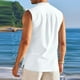 thumbnail image 4 of pstuiky Camisetas sin mangas, Camisa de verano sin mangas con botones y cuello alto para hombre Tops elegantes para mujer xxxl, 4 of 8