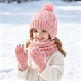 thumbnail image 2 of PureCasa Toddler Kids Winter Hats Gloves Neck Warmer for 2-10 Years Beanie Hat with Earflaps,Knit Mittens & Neck Gaiter Warmer for Kids, 2 of 7