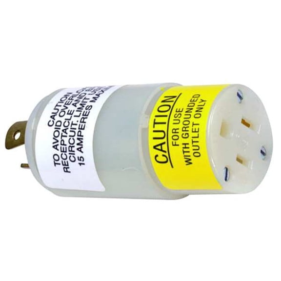 Hubbell Wiring Device-Kellems Plug Config Adapter,Wht,Non-NEMA,1875W 9053A