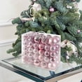 thumbnail image 3 of feimajia 116 Sets of Assorted Electroplated Christmas Ball Ornaments Shatterproof Seasonal Decorative Hanging Baubles Set for Holiday Xmas Tree Decorations, Pink, 3 of 5