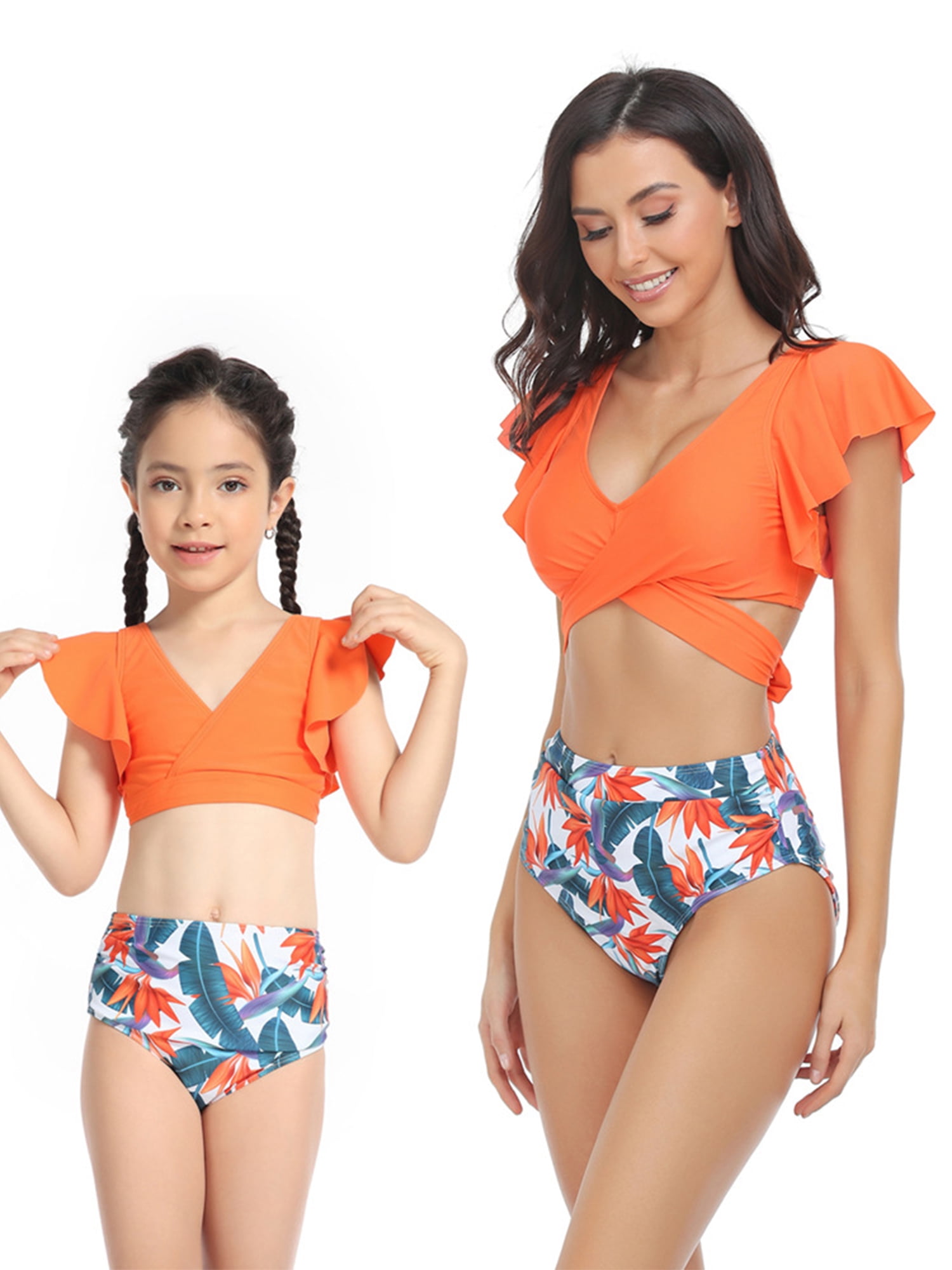 Buy Two Piece Mom Girls Bikini Sets Sexy Mother And Daughter Swimsuits  Floral Print Stripped Family Bathing Suit from Guangzhou Enchi Garment  Industry Co., Ltd., China