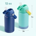 thumbnail image 3 of Daluvenix Kids Water Bottle with Straw Lid 12oz，Leakproof toddler Water Bottle for School, Insulated Stainless Steel Water Bottles for Kids BPA Free, Mix2, 3 of 9