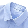 thumbnail image 6 of UACY Boys Girls Dress Shirt Long Sleeve Button Down Shirts Teen School Tops Kids Plain Blouse Lapel Solid Formal Tee (Blue, 5-6 Years), 6 of 9