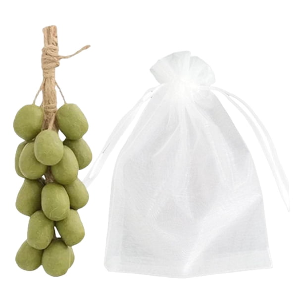 Jabón de uva en una cuerda, regalo de cumpleaños, jabones de baño para amigos, hijas, mujeres y hombres. Verde 20 piezas