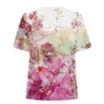 thumbnail image 5 of Lolmot Womens Plus Size Tops Fashion Casual Top Printing Button V-Neck Loose Split Short-Sleeved T-Shirt Blouse, 5 of 5