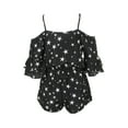 thumbnail image 3 of Miken Juniors' Star-Print Cold-Shoulder Romper Cover-Up, 3 of 3