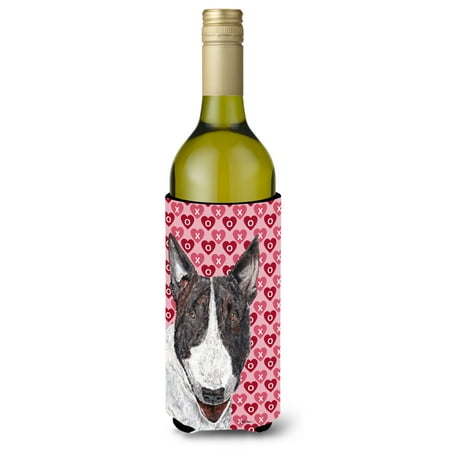 

Caroline s Treasures SC9561LITERK Bull Terrier Hearts and Love Wine Bottle Hugger Wine Bottle multicolor