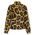 thumbnail image 5 of Jackets for Women Winter Coat Jackets Flannel Stand Collar Jacket(Golden Yellow Leopard Print Fabric,Size:S-4XL), 5 of 7