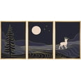thumbnail image 3 of PixonSign Framed Canvas Print Wall Art Deer Underneath The Moonlight Animals Wilderness Digital Art Modern Art Farmhouse/Country Colorful Metallic for Living Room, Bedroom, Office - 24"x36"x3 Natural, 3 of 5