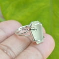 thumbnail image 4 of Solid 925 Sterling Silver Coffin Ring, Natural Prehnite Green Gemstone Ring, Statement Ring, Unique Handcrafted Jewelry For Women/Men, 4 of 5