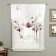 thumbnail image 2 of Red Spring Floral Balloon Curtains for Windows, Bedroom Curtains 54 Inch Length, Elegant Pastoral Flowers Watercolor Tie Up Curtains Panels Thermal Insulated Bathroom Curtains Window 42"x54", 2 of 8