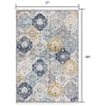 thumbnail image 3 of 2â€™ x 15â€™ Blue Distressed Floral Runner Rug, 3 of 8