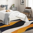 thumbnail image 4 of Geometric Washable Entryway Rug - 3x5 Area Rugs, Abstract Yellow Black and White Front Door Mat Indoor Entrance, Modern Geometry Non Skid Soft Low Pile Stain Resistant Throw Rugs for Kitchen Bedroom, 4 of 7