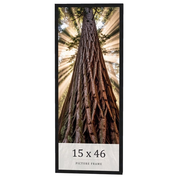 15x46 Frame Black Real Wood Picture Frame Width 0.75 inches | Interior Frame Depth 0.5 inches |