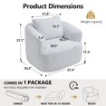thumbnail image 3 of SEENYOO 37.40" Lounge Sofa, Sectional Sofas for Living Room, 360° Swivel Round Accent Chair with Soft Pillow, High-Resilience Sponge Teddy Fleece Single Sofa, No Assembly Required, White, 3 of 12
