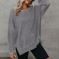 thumbnail image 2 of Maplenight Long Sleeve Shirts for Women Waffle Crew Neck Tunic Tops Fall Winter Solid Loose Casual Blouses for Women, 2 of 8