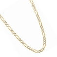 thumbnail image 2 of JewelStop 14K Yellow Gold Polished Finish 5.8mm White Pave Figaro Chain with Lobster Lock - 22",24",26", 2 of 5